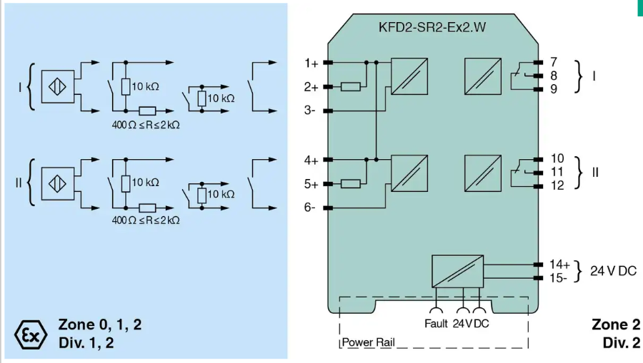 Original P+F Safety Barrier Isolated Barrier KFD2-SR2-Ex2.W